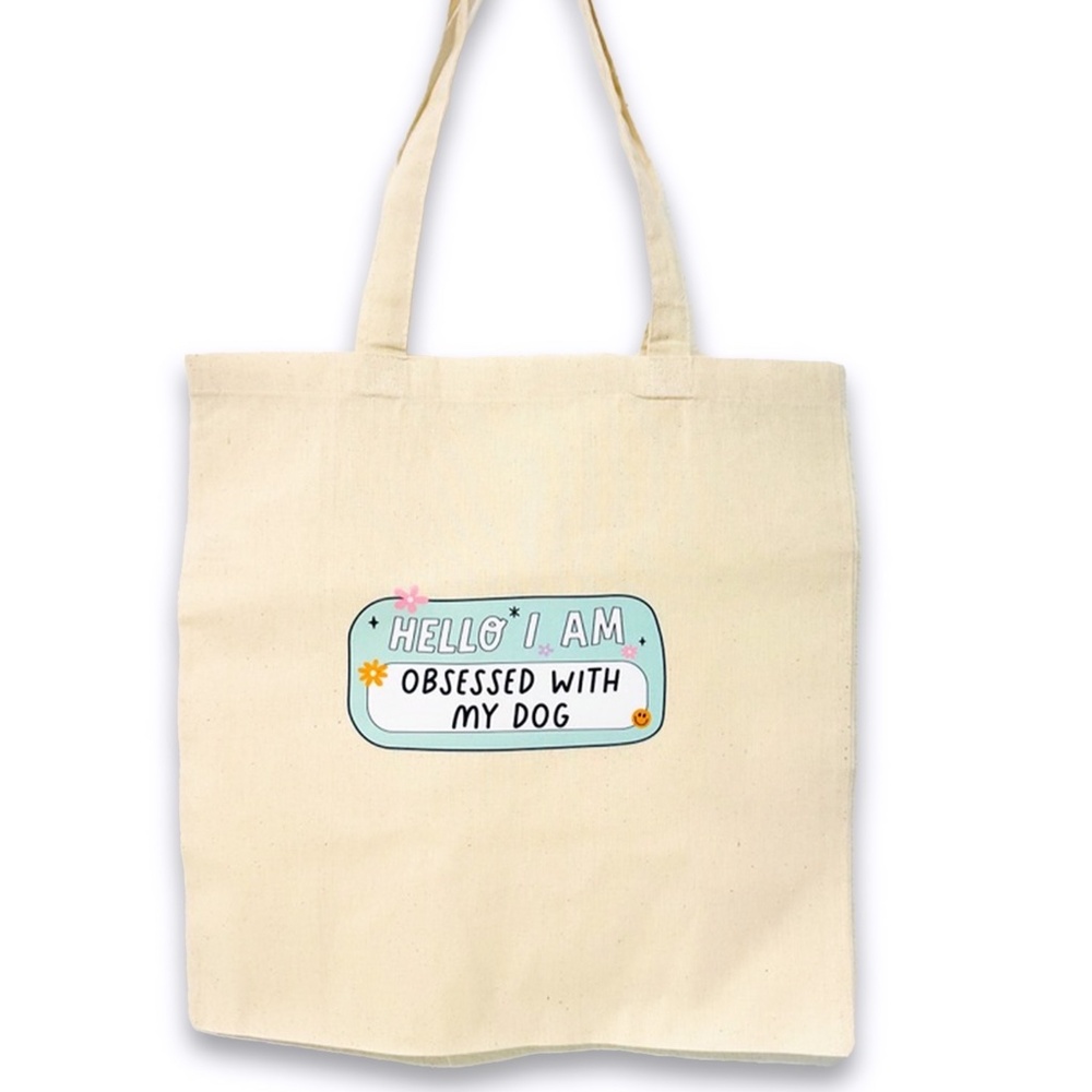 Dog Mom Canvas Tote Bag Shoulder Bag for Dog Lovers